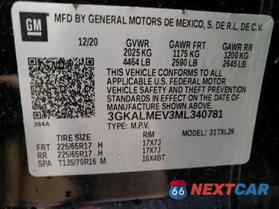 Zdjęcie 14 z 14 samochodu: 2021 GMC TERRAIN SLE VIN:3GKALMEV3ML340781 - miniatura