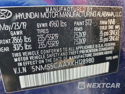 Zdjęcie 13 z 13 samochodu: 2019 HYUNDAI SANTA FE LIMITED 2.0T VIN:5NMS5CAAXKH128980 - miniatura