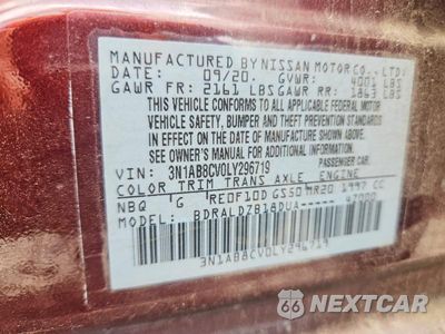 Zdjęcie 13 z 13 samochodu: 2020 NISSAN SENTRA SV VIN:3N1AB8CV0LY296719 - miniatura