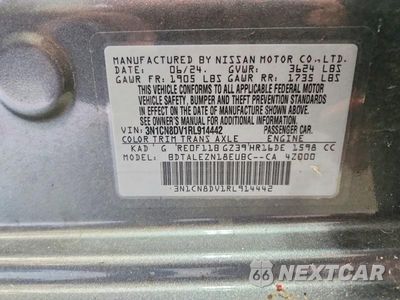 Zdjęcie 12 z 12 samochodu: 2024 NISSAN VERSA S VIN:3N1CN8DV1RL914442 - miniatura