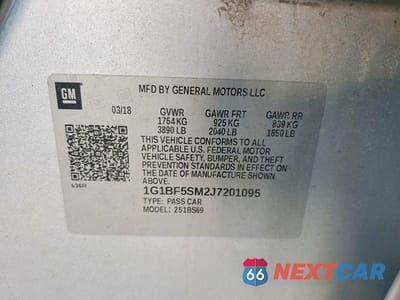 Zdjęcie 12 z 12 samochodu: 2018 CHEVROLET CRUZE PREMIER VIN:1G1BF5SM2J7201095 - miniatura