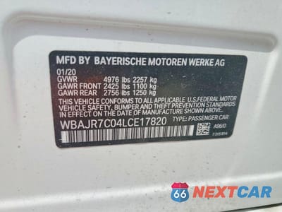 Zdjęcie 12 z 12 samochodu: 2020 BMW 530 XI VIN:WBAJR7C04LCE17820 - miniatura