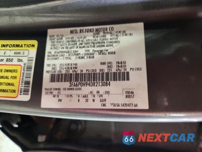 Zdjęcie 12 z 12 samochodu: 2013 FORD FUSION SE VIN:3FA6P0H94DR213084 - miniatura
