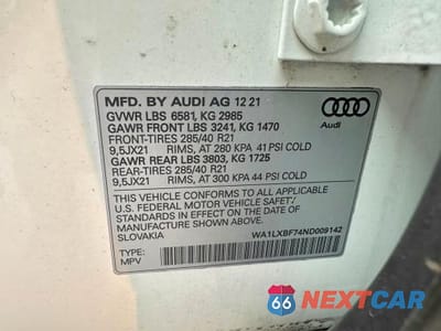 Zdjęcie 10 z 10 samochodu: 2022 AUDI Q7 PREMIUM PLUS VIN:WA1LXBF74ND009142 - miniatura