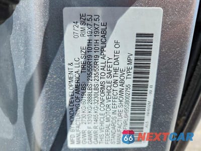 Zdjęcie 13 z 13 samochodu: 2025 HONDA ODYSSEY ELITE VIN:5FNRL6H95SB002755 - miniatura