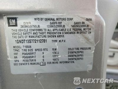 Zdjęcie 13 z 13 samochodu: 2007 CHEVROLET TRAILBLAZER LS VIN:1GNDT13S772112781 - miniatura
