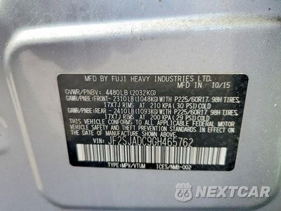 Zdjęcie 13 z 13 samochodu: 2016 SUBARU FORESTER 2.5I PREMIUM VIN:JF2SJADC9GH465762 - miniatura