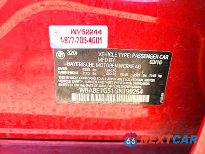 Zdjęcie 12 z 12 samochodu: 2016 BMW 320 I VIN:WBA8E1G51GNT99264 - miniatura