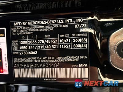 Zdjęcie 10 z 10 samochodu: 2022 MERCEDES-BENZ GLE 350 VIN:4JGFB4JB0NA804484 - miniatura