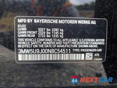Zdjęcie 12 z 12 samochodu: 2022 BMW M340XI VIN:3MW5U9J00N8C54511 - miniatura