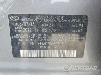 Zdjęcie 12 z 12 samochodu: 2013 HYUNDAI ELANTRA GLS VIN:5NPDH4AE2DH395951 - miniatura