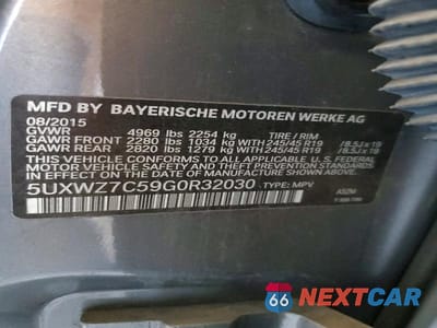 Zdjęcie 13 z 13 samochodu: 2016 BMW X3 SDRIVE28I VIN:5UXWZ7C59G0R32030 - miniatura