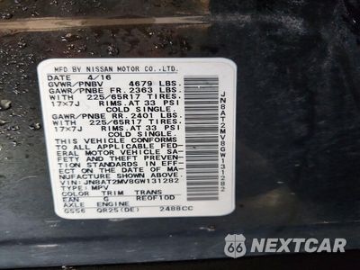 Zdjęcie 12 z 12 samochodu: 2016 NISSAN ROGUE S VIN:JN8AT2MV8GW131282 - miniatura