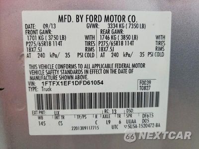 Zdjęcie 12 z 12 samochodu: 2013 FORD F150 SUPER CAB VIN:1FTFX1EF1DFD61054 - miniatura