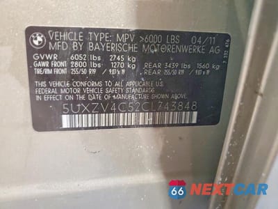Zdjęcie 13 z 13 samochodu: 2012 BMW X5 XDRIVE35I VIN:5UXZV4C52CL743848 - miniatura