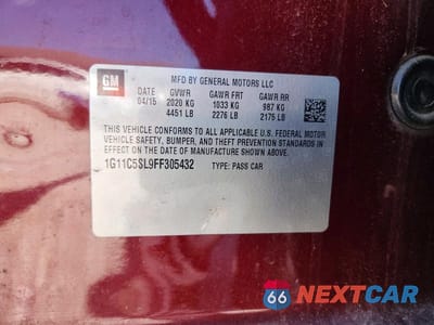 Zdjęcie 12 z 12 samochodu: 2015 CHEVROLET MALIBU 1LT VIN:1G11C5SL9FF305432 - miniatura