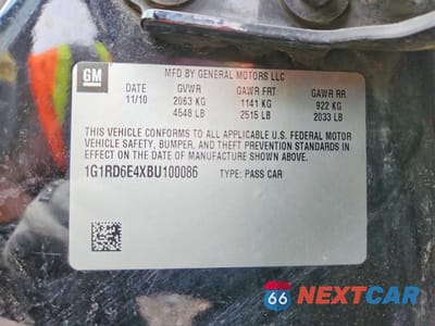 Zdjęcie 12 z 12 samochodu: 2011 CHEVROLET VOLT VIN:1G1RD6E4XBU100086 - miniatura