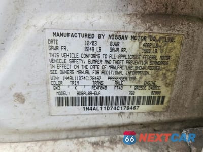 Zdjęcie 12 z 12 samochodu: 2004 NISSAN ALTIMA 2.5 VIN:1N4AL11D74C178467 - miniatura