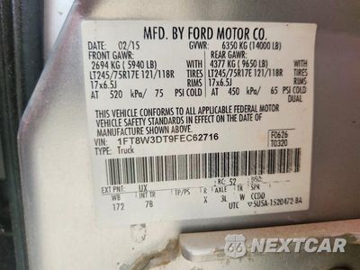 Zdjęcie 13 z 13 samochodu: 2015 FORD F350 SUPER DUTY VIN:1FT8W3DT9FEC62716 - miniatura