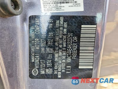 Zdjęcie 12 z 12 samochodu: 2017 HYUNDAI ACCENT SE VIN:KMHCT4AE4HU323750 - miniatura