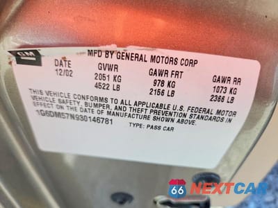 Zdjęcie 12 z 12 samochodu: 2003 CADILLAC CTS VIN:1G6DM57N930146781 - miniatura