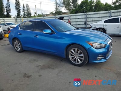 Czwarte zdjęcie samochodu z boku: 2014 INFINITI Q50 BASE VIN:JN1BV7AR6EM681199 - miniatura