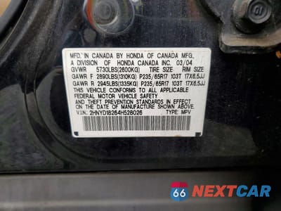 Zdjęcie 13 z 13 samochodu: 2004 ACURA MDX VIN:2HNYD18264H528026 - miniatura