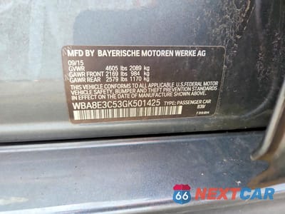 Zdjęcie 12 z 12 samochodu: 2016 BMW 328 XI SULEV VIN:WBA8E3C53GK501425 - miniatura