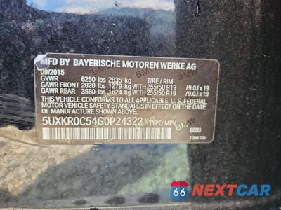 Zdjęcie 13 z 13 samochodu: 2016 BMW X5 XDRIVE35I VIN:5UXKR0C54G0P24322 - miniatura