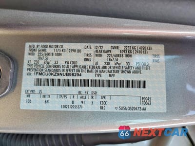 Zdjęcie 13 z 13 samochodu: 2022 FORD ESCAPE SEL VIN:1FMCU0KZ9NUB98294 - miniatura