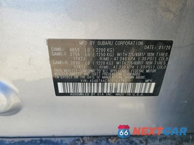 Zdjęcie 12 z 12 samochodu: 2020 SUBARU OUTBACK VIN:4S4BTAAC1L3164340 - miniatura