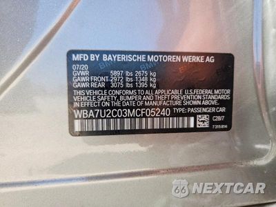 Zdjęcie 13 z 13 samochodu: 2021 BMW 750 XI VIN:WBA7U2C03MCF05240 - miniatura