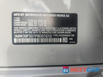 Zdjęcie 12 z 12 samochodu: 2023 BMW 330XE VIN:3MW39FS07P8D01610 - miniatura