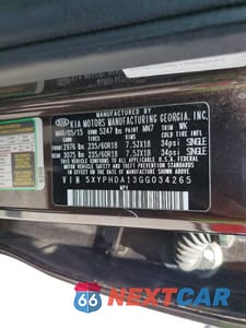 Zdjęcie 13 z 13 samochodu: 2016 KIA SORENTO EX VIN:5XYPHDA13GG034265 - miniatura