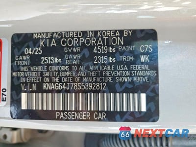 Zdjęcie 12 z 12 samochodu: 2025 KIA K5 GT LINE VIN:KNAG64J78S5392812 - miniatura