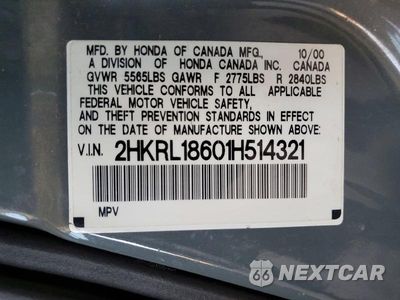 Zdjęcie 13 z 13 samochodu: 2001 HONDA ODYSSEY EX VIN:2HKRL18601H514321 - miniatura