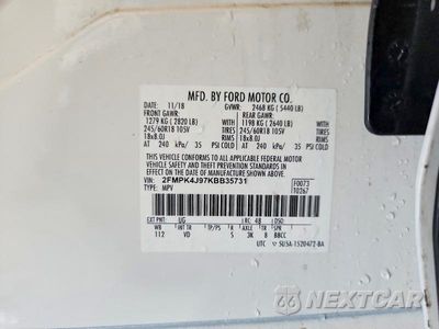 Zdjęcie 13 z 13 samochodu: 2019 FORD EDGE SEL VIN:2FMPK4J97KBB35731 - miniatura