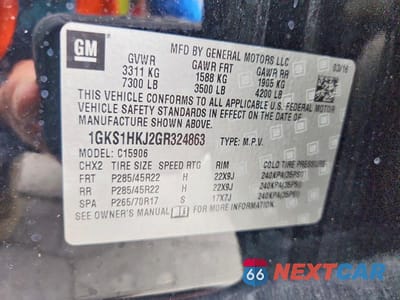 Zdjęcie 13 z 13 samochodu: 2016 GMC YUKON XL DENALI VIN:1GKS1HKJ2GR324863 - miniatura