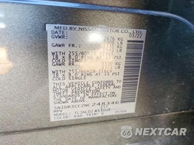 Zdjęcie 14 z 14 samochodu: 2022 NISSAN PATHFINDER SL VIN:5N1DR3CC2NC248346 - miniatura