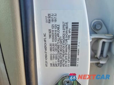 Zdjęcie 12 z 12 samochodu: 2017 ACURA RDX TECHNOLOGY VIN:5J8TB4H57HL028890 - miniatura