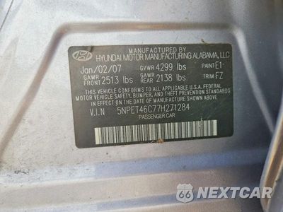 Zdjęcie 13 z 13 samochodu: 2007 HYUNDAI SONATA GLS VIN:5NPET46C77H271284 - miniatura