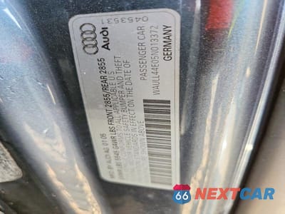 Zdjęcie 12 z 12 samochodu: 2005 AUDI A8 4.2 QUATTRO VIN:WAULL44E05N013372 - miniatura