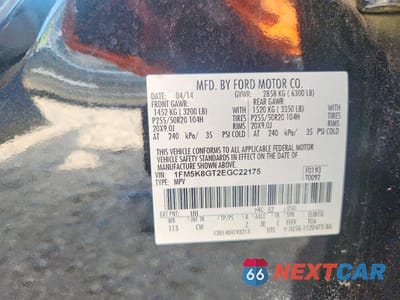 Zdjęcie 13 z 13 samochodu: 2014 FORD EXPLORER SPORT VIN:1FM5K8GT2EGC22175 - miniatura