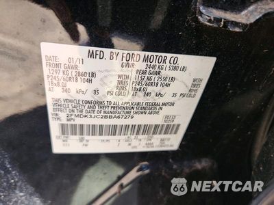 Zdjęcie 13 z 13 samochodu: 2011 FORD EDGE SEL VIN:2FMDK3JC2BBA67279 - miniatura