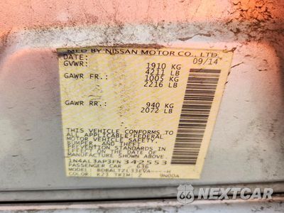 Zdjęcie 14 z 14 samochodu: 2015 NISSAN ALTIMA 2.5 SL VIN:1N4AL3AP3FN342553 - miniatura