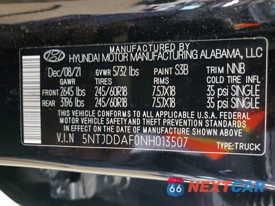 Zdjęcie 12 z 12 samochodu: 2022 HYUNDAI SANTA CRUZ SEL PREMIUM VIN:5NTJDDAF0NH013507 - miniatura