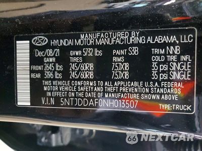 Zdjęcie 12 z 12 samochodu: 2022 HYUNDAI SANTA CRUZ SEL PREMIUM VIN:5NTJDDAF0NH013507 - miniatura
