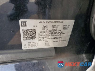 Zdjęcie 13 z 13 samochodu: 2019 CHEVROLET SUBURBAN C1500 PREMIER VIN:1GNSCJKC1KR306675 - miniatura