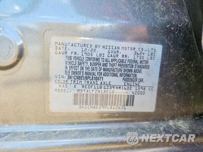 Zdjęcie 12 z 12 samochodu: 2023 NISSAN VERSA SV VIN:3N1CN8EV9PL810471 - miniatura