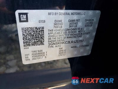 Zdjęcie 13 z 13 samochodu: 2020 CHEVROLET SUBURBAN K1500 LT VIN:1GNSKHKC2LR121757 - miniatura